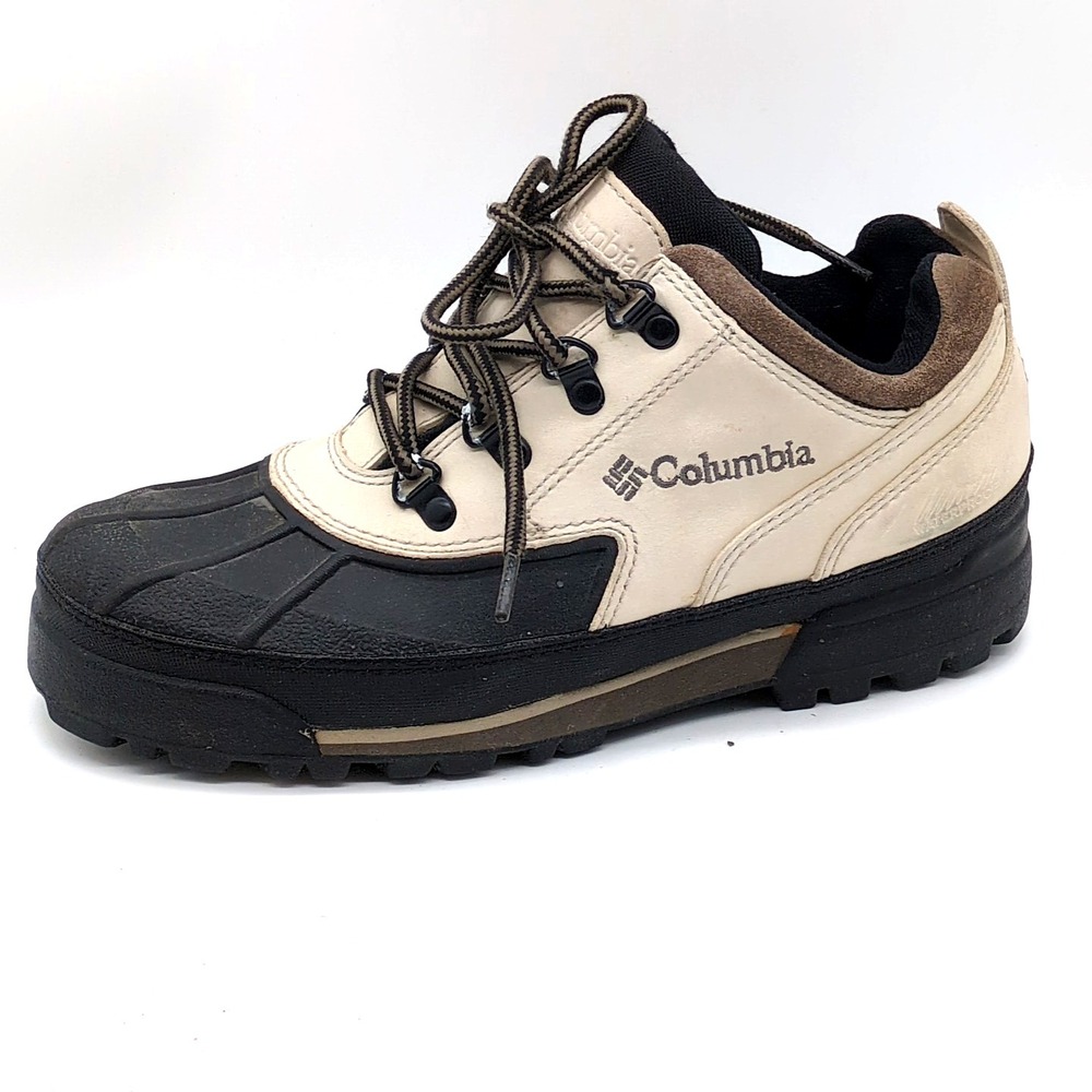 Columbia Shoes Womens‎ Beige 10 Leather Hiking Boots Thermolite Low Top Sturdy